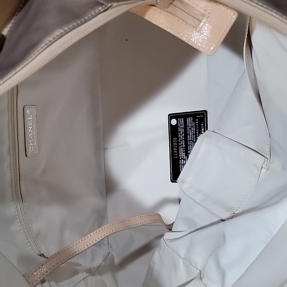 CHANEL EUC Paris Biarritz with COA Side Pocket Tote GM Quilted Metallic Canvas - Picture 14 of 16